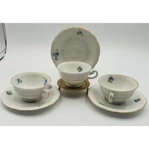 Thun TK Czechslovakia Set of 6 Mini tea set Fine China Saucer and Cups